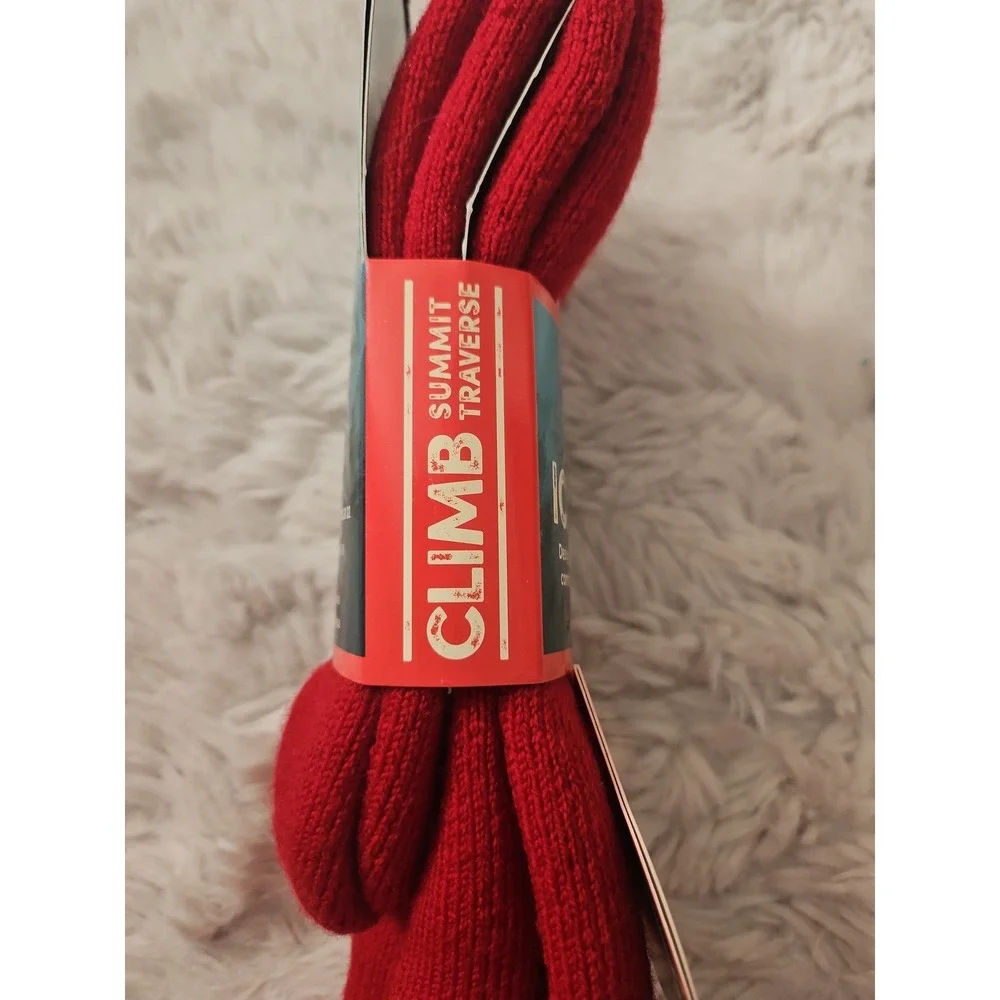 J.B. Field's Icelandic Thermal Socks Red Merino Wool Size L 8-12 NWT